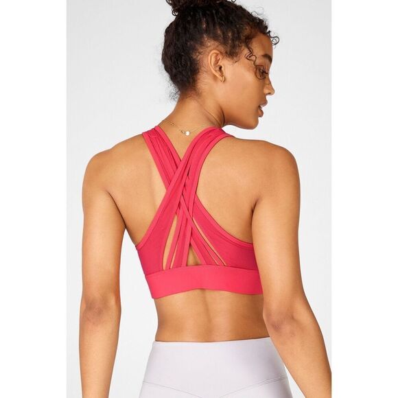 Fabletics Faye Medium Impact Sports Bra II In Lipstick Red Size L - Picture 4 of 10